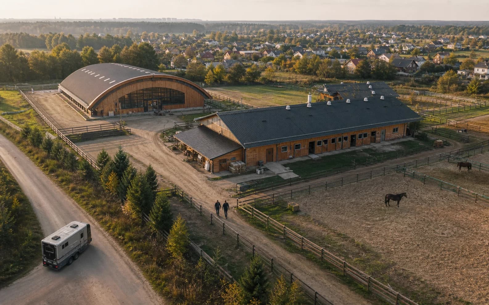Конный центр рядом с городом и загородными маршрутами